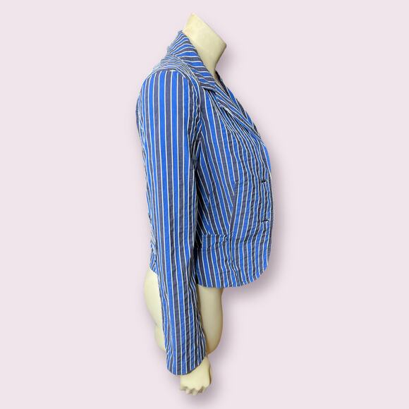 Tibi Navy Blue Striped Blazer Lace Cuff - Picture 5 of 6
